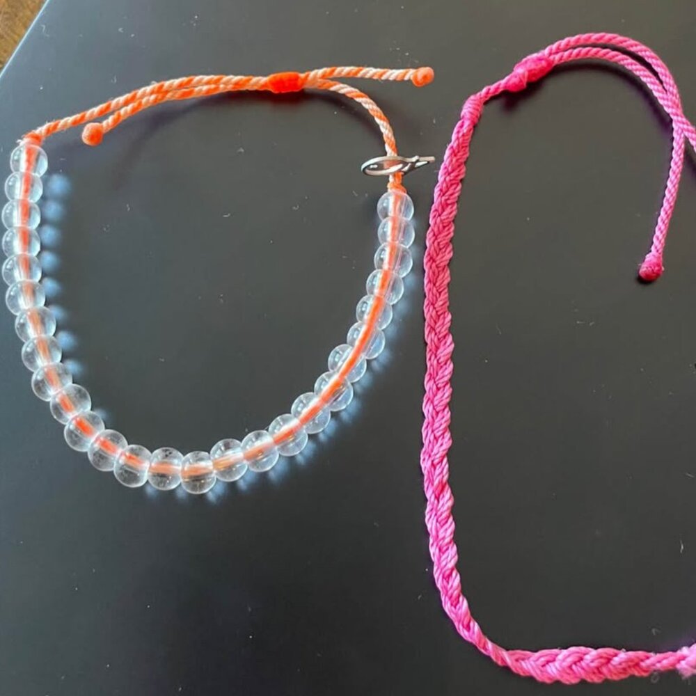 4Ocean Multi-Colored Bracelets - x4 (pink, blue, orange, lime green)